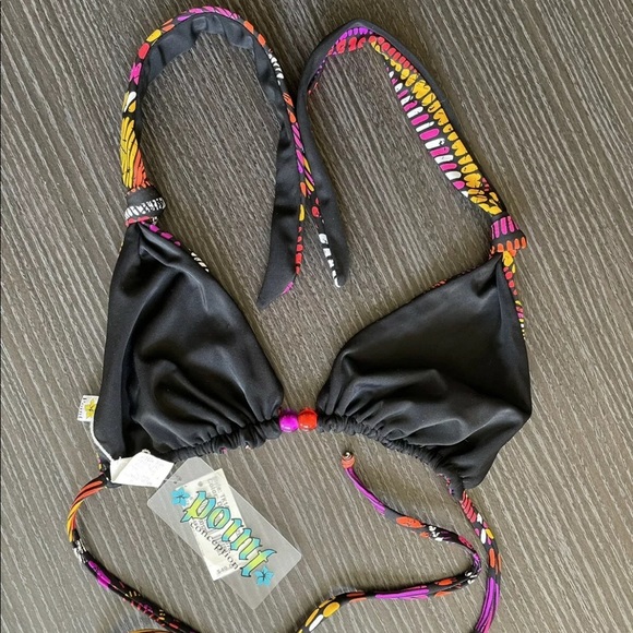 Point Conception Reversible 🌸 Floral Geometric Triangle Swimsuit Bikini Medium - Picture 2 of 9